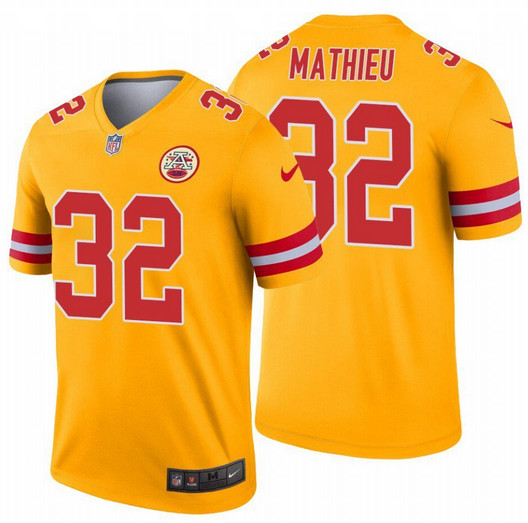 Men's Kansas City Chiefs #32 Tyrann Mathieu Gold Inverted Legend Stitched Jersey Men's Kansas City Chiefs #32 Tyrann Mathieu Gold Inverted Legend Stitched Jersey
